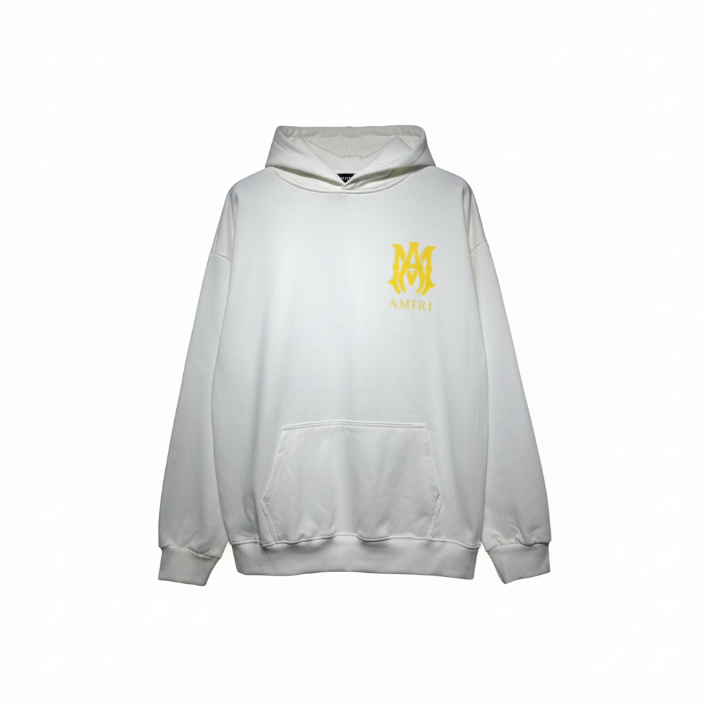 Amiri MA Logo Hoodie "White-Yellow"