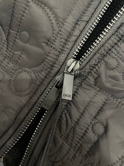 Dior Oblique Hooded Blouson Jacket "Black Cotton Blend Knit"