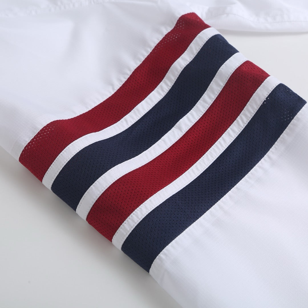 Thom Browne 4-Bar Stripe Hooded Jacket "White"