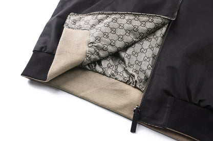 Gucci Reversible Cotton Canvas Zip Jacket Black Compact Cotton Canvas" and "GG nylon"