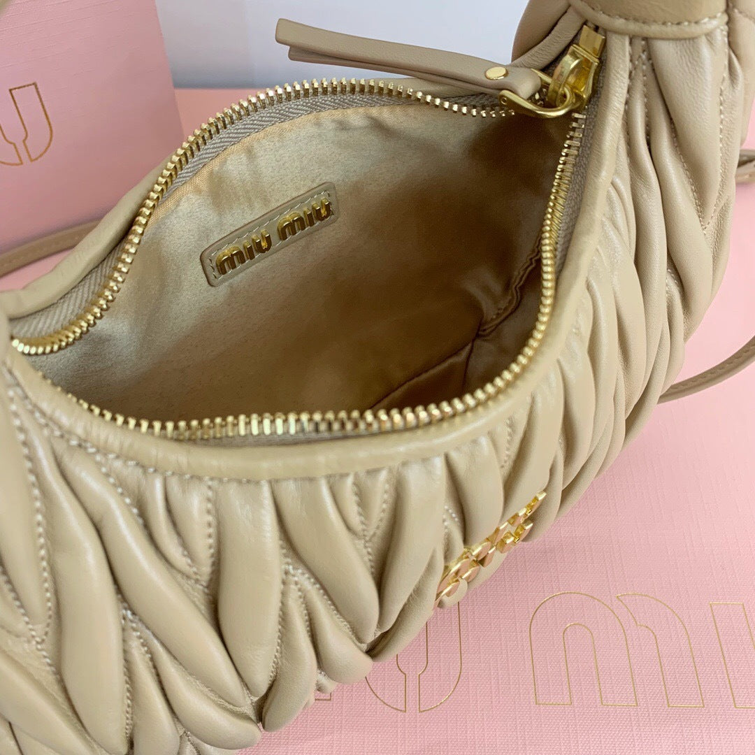 Miu Miu Wander Matelassé Nappa Leather Hobo Bag