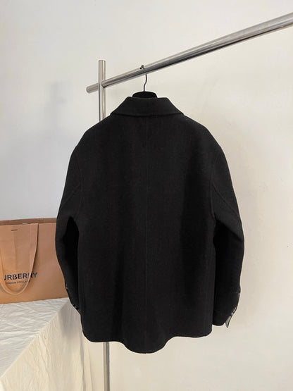 Burberry Wool Overshirt "Black-Sand Beige"