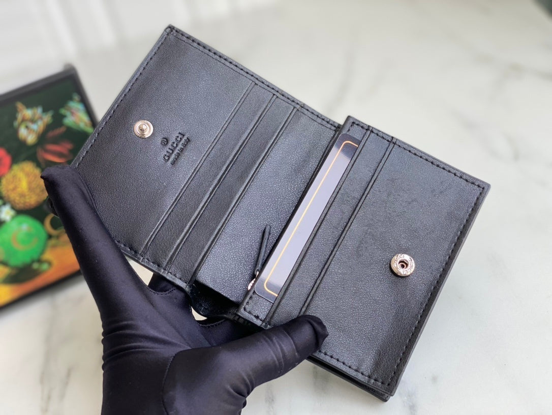 Gucci GG Embossed Leather Card Case Wallet
