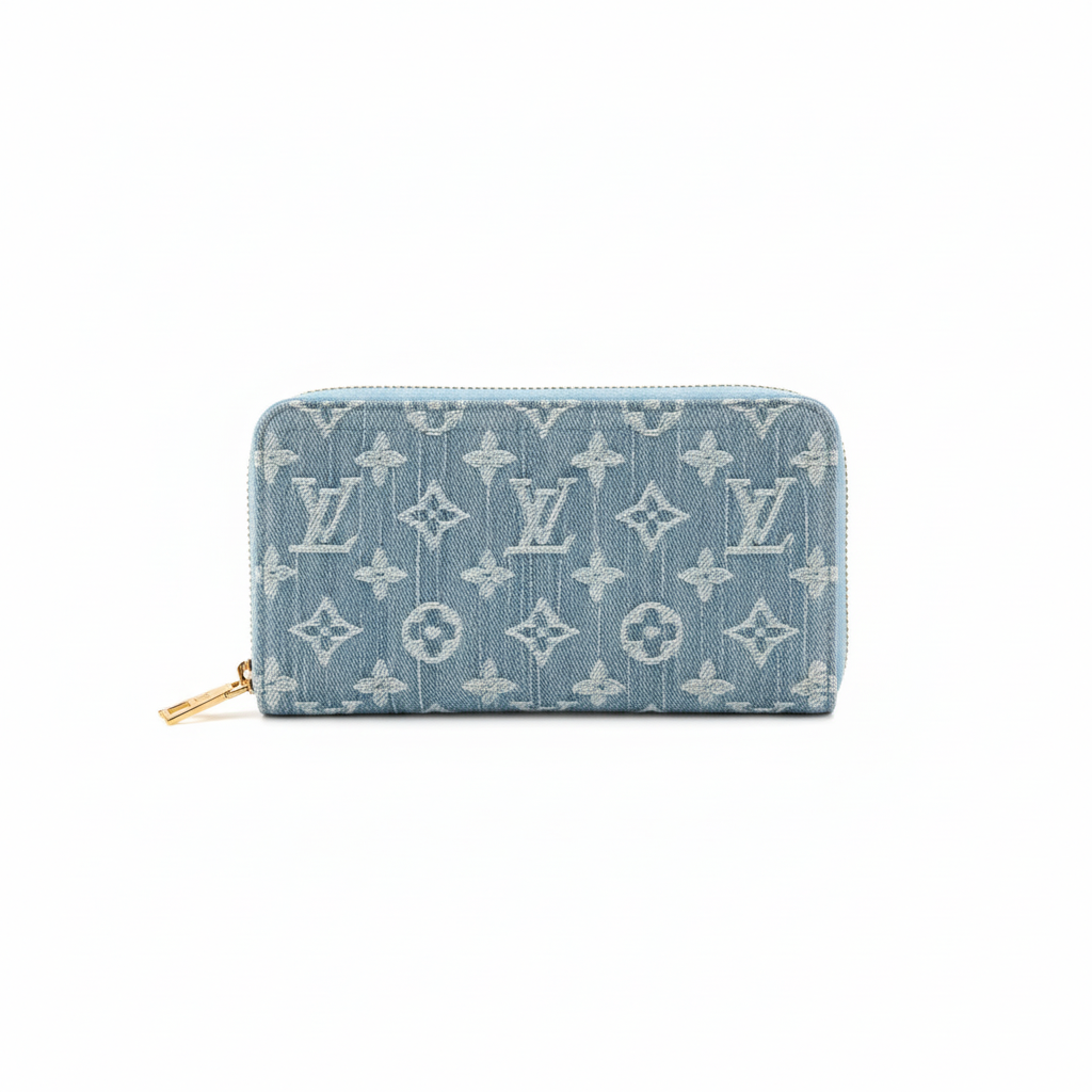 Louis Vuitton Zippy Wallet "Monogram Light Blue Denim"