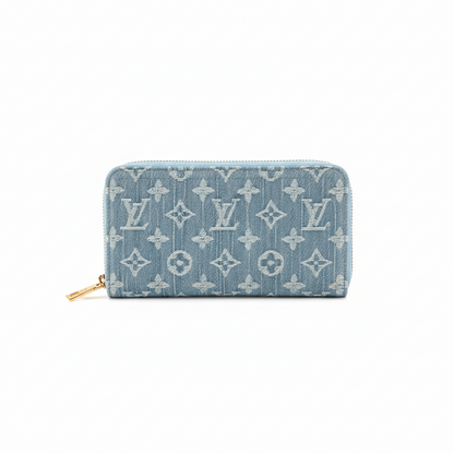 Louis Vuitton Zippy Wallet "Monogram Light Blue Denim"