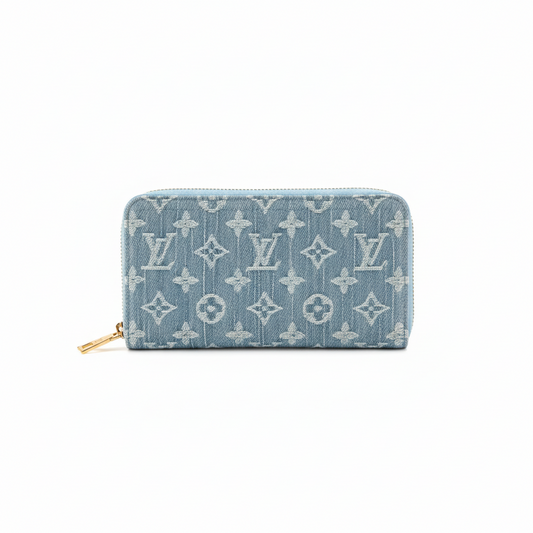 Louis Vuitton Zippy Wallet "Monogram Light Blue Denim"