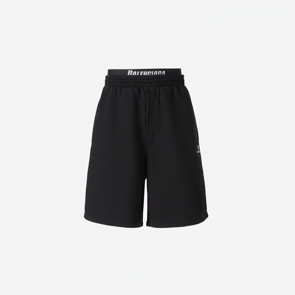 Balenicaga Double Waist Shorts "Black"