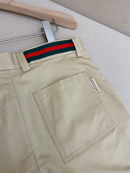 Gucci Compact Cotton Twill Shorts "Beige"
