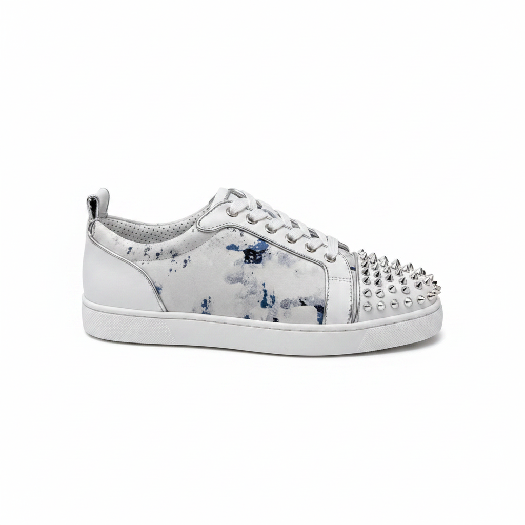 Christian Louboutin Louis Junior Spikes Orlato "White-Silver"