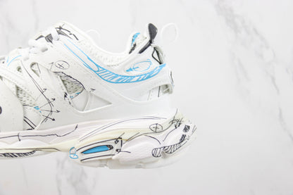 Balenciaga Track "White-Blue Graffiti"