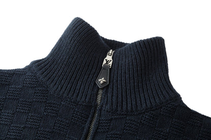 Louis Vuitton Cashmere-Wool Blend Half-Zip Pullover "Navy"