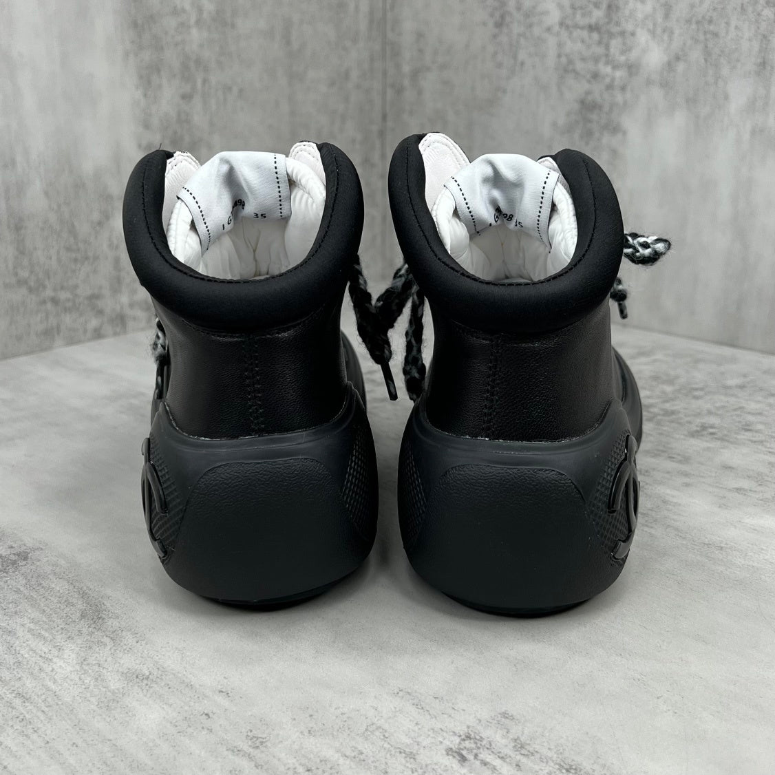 Chanel Leather Snow Boots "Black"