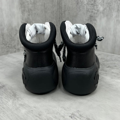 Chanel Leather Snow Boots "Black"