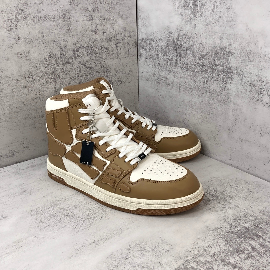 Amiri Skel Top High "White-Brown"