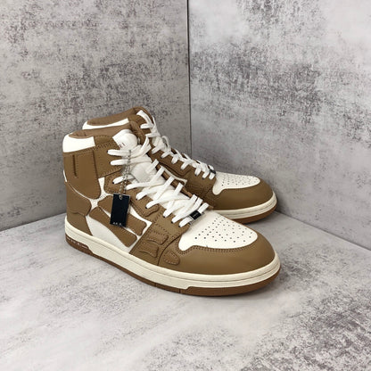 Amiri Skel Top High "White-Brown"