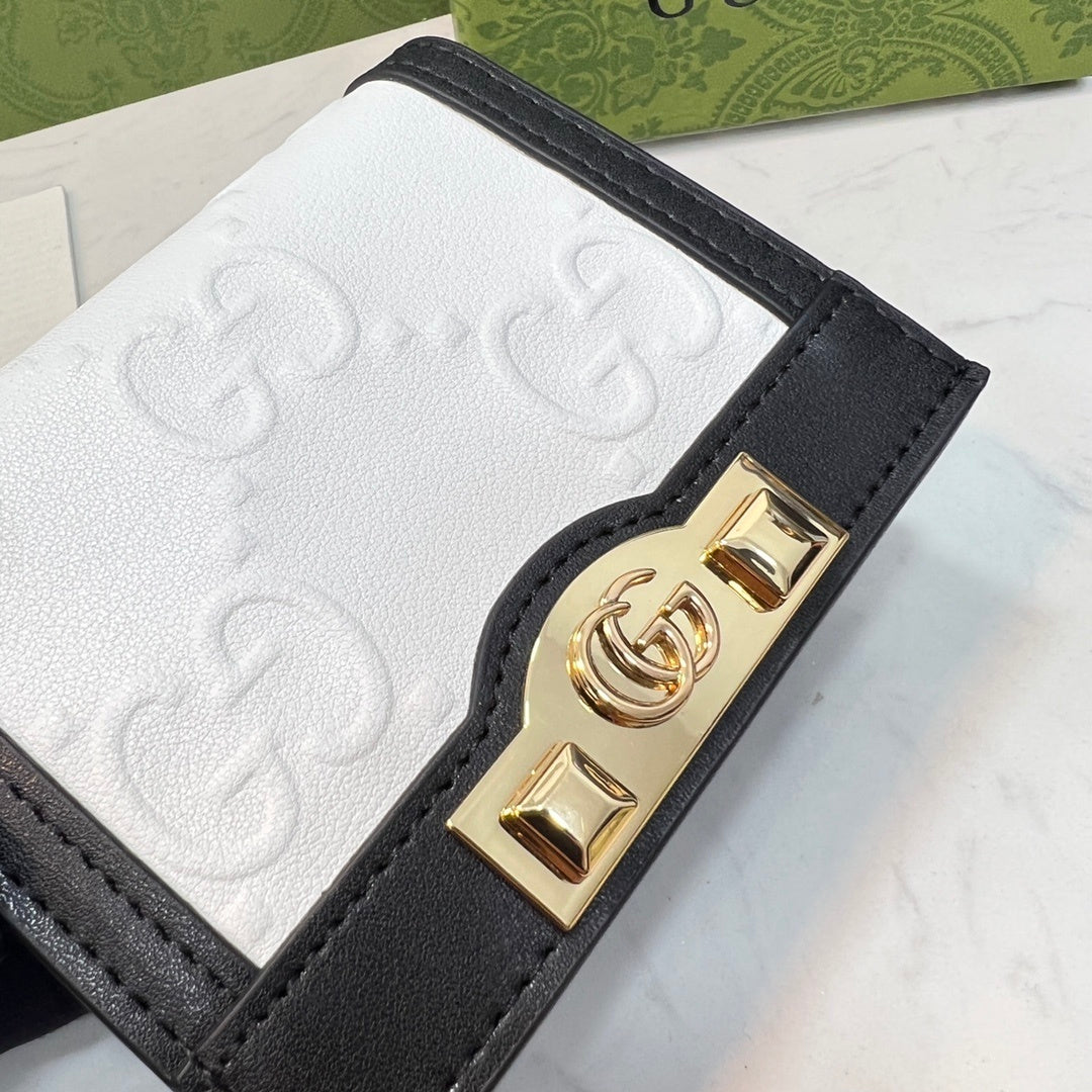 Gucci Wonka GG Monogram Embossed Card Case Wallet