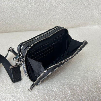 Dior Oblique Jacquard Zipped Pouch with Strap