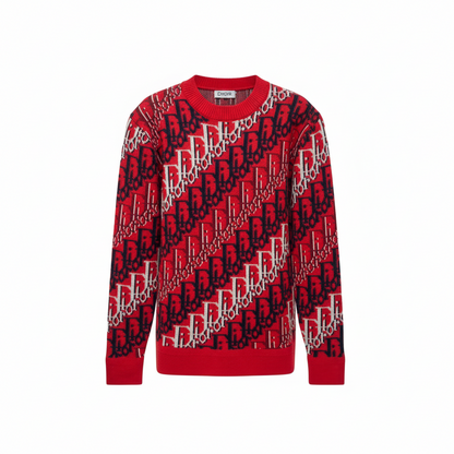 Dior Oblique Sweater "Red Wool Jacquard"