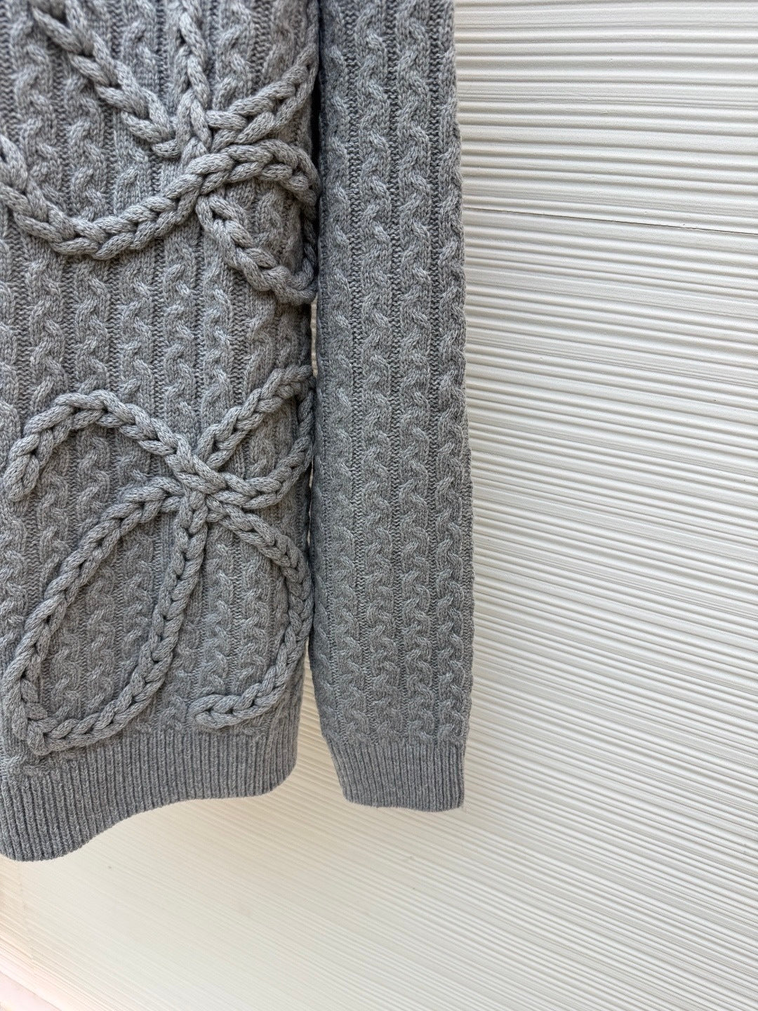 Loewe Cable Knitted Anagram Sweater "Grey"