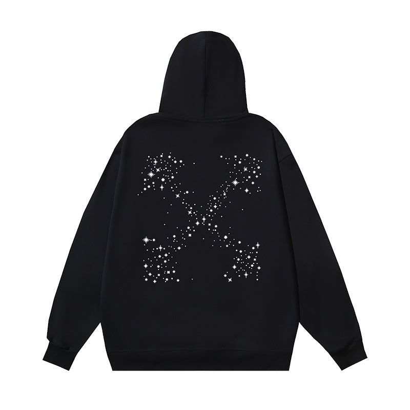 Off-White Bling Star Arrow Motif Hoodie "Black"