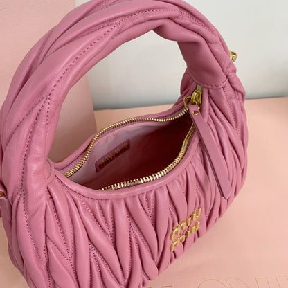 Miu Miu Wander Matelassé Nappa Leather Hobo Bag
