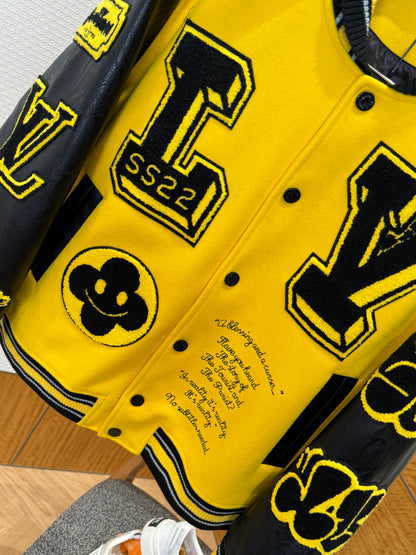 Louis Vuitton Leather Embroidered Varsity "Black-Yellow"