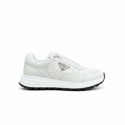 Prada Leather and Re-Nylon Sneakers "White"