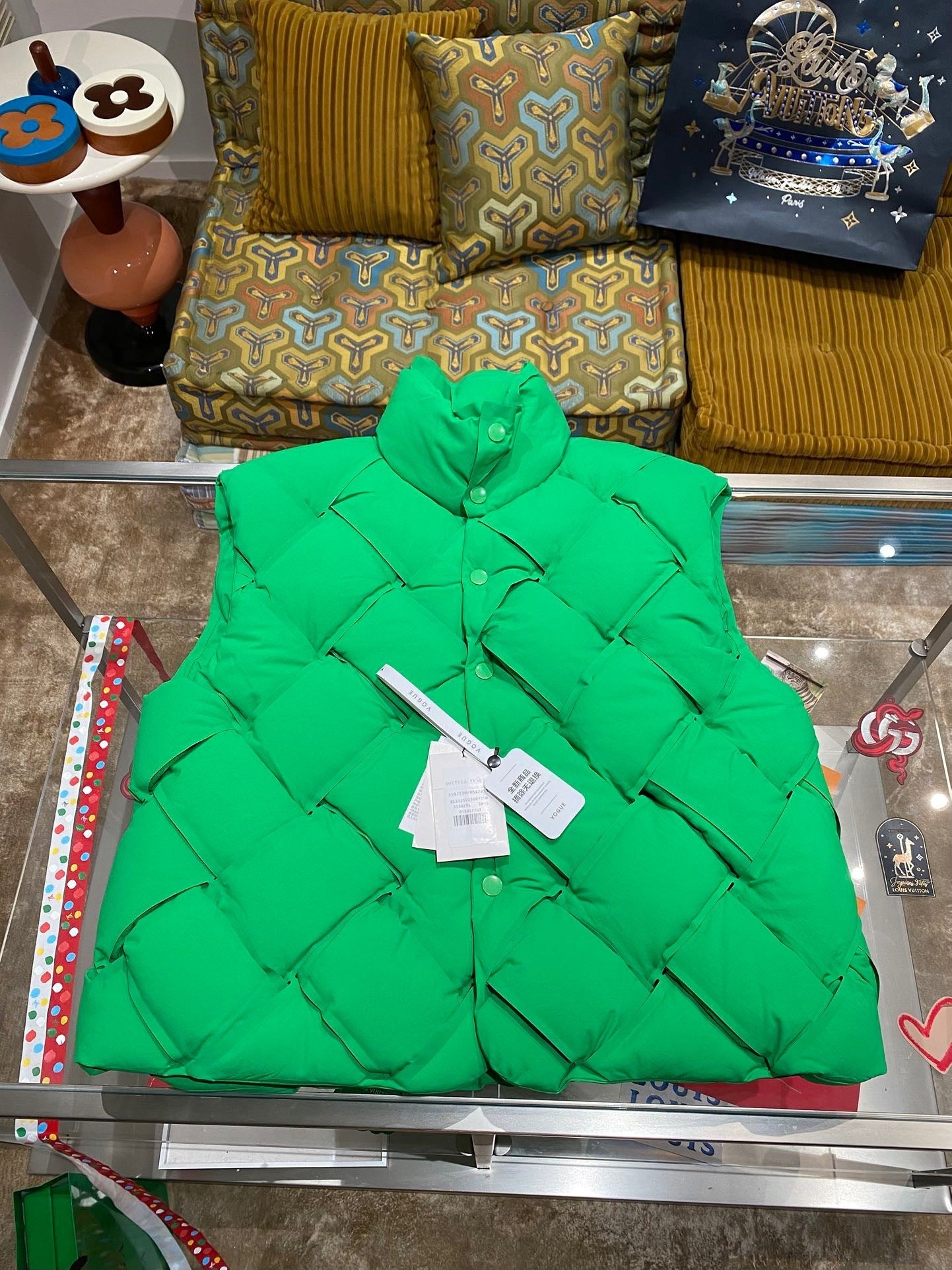 Bottega Veneta Intrecciato Padded Vest "Green"