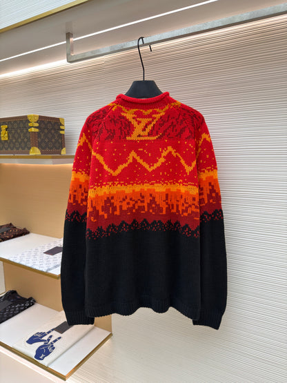 Louis Vuitton Jacquard Pullover "Lava Falls Red"