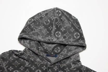Louis Vuitton Velour Jacquard Hoodie "Grey"