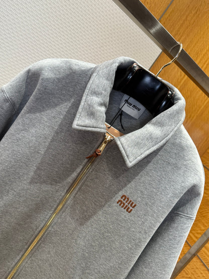 Miu Miu Jersey Blouson Jacket "Grey"