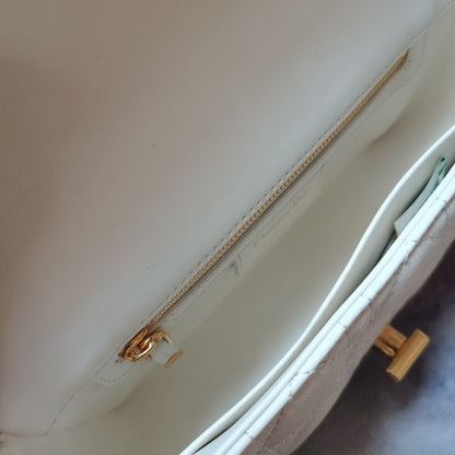 Dior Small Dior Caro Bag "Ivory Supple Cannage Calfskin"