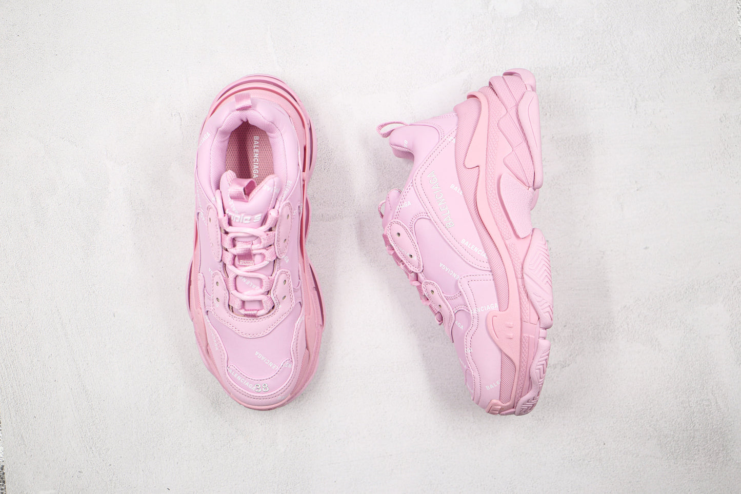 Balenciaga Triple S "Pink-All Over Logo"