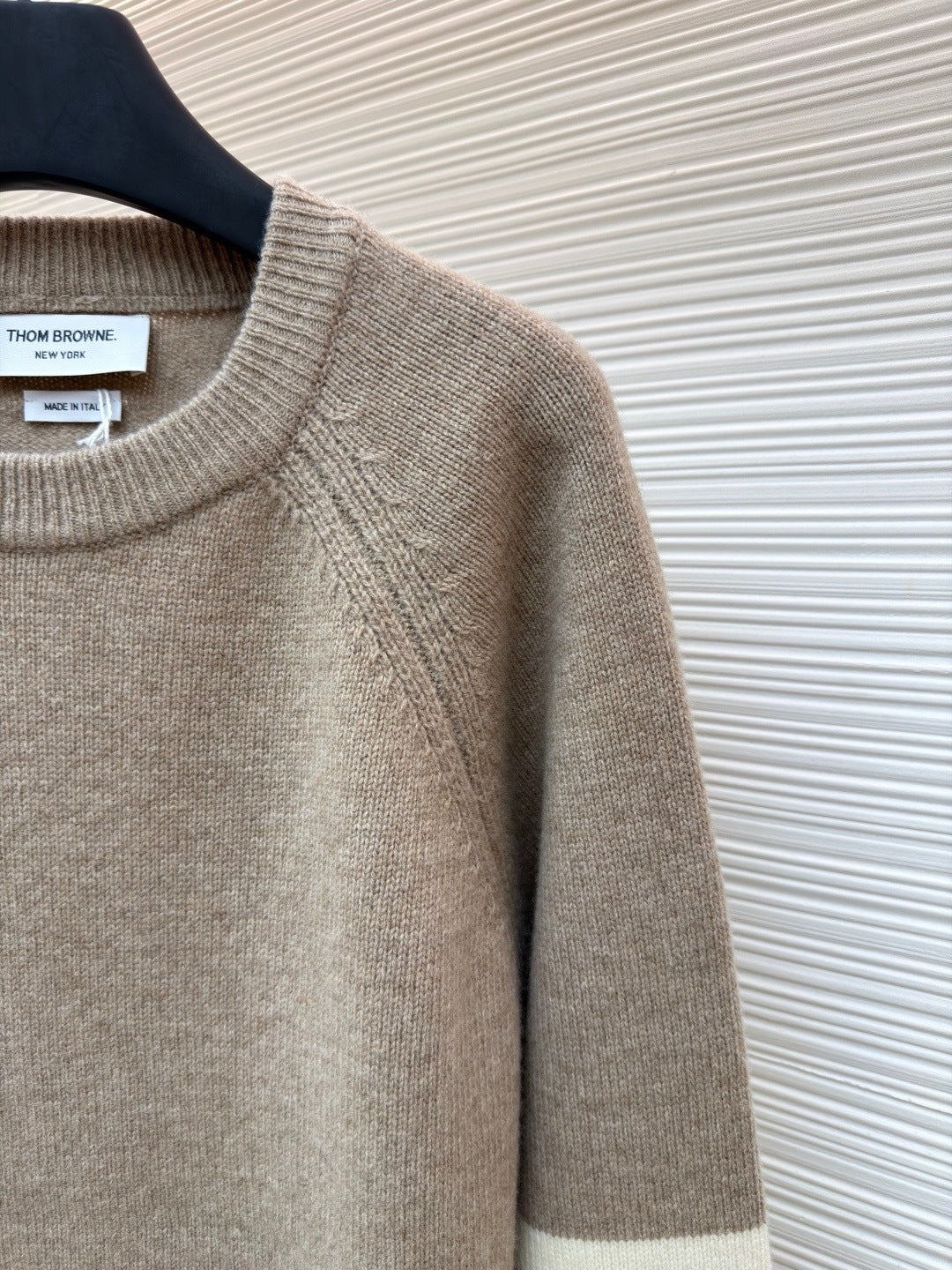 Thom Browne 4-Bar Wool Sweater "Beige"