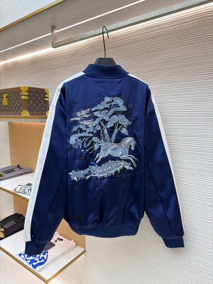 Louis Vuitton Embroidered Souvenir Jacket "Navy Blue"