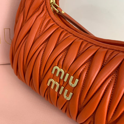 Miu Miu Wander Matelassé Nappa Leather Hobo Bag