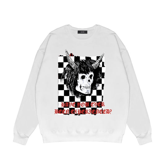 Amiri x Wes Lang Checker Skull Sweatshirt "White"