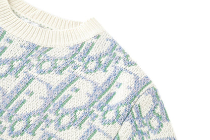Dior Oblique Sweater "White and Blue Wool Jacquard"