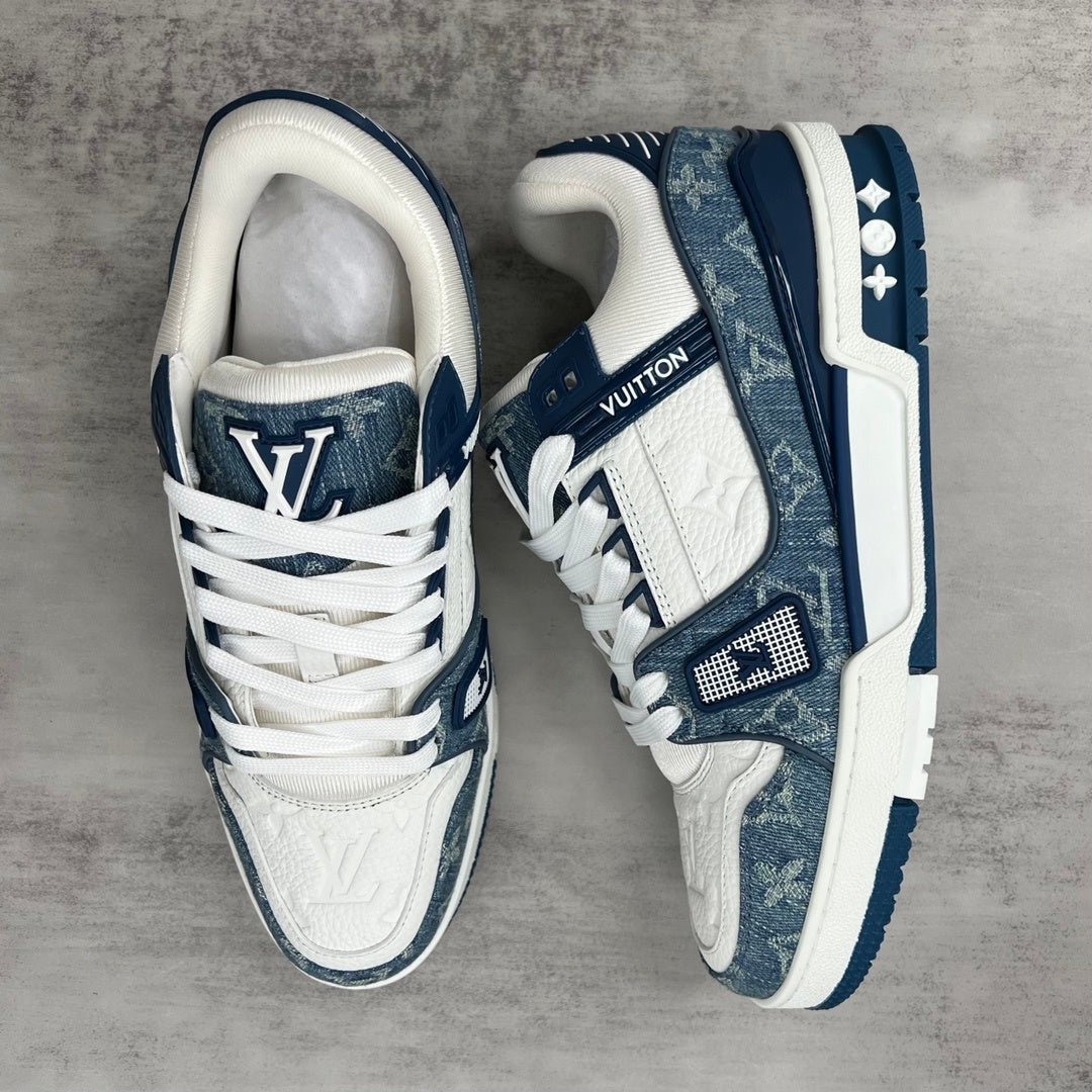 Louis Vuitton Trainers "White-Blue Denim"