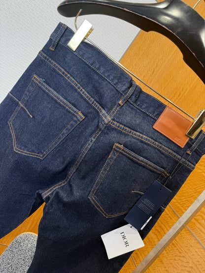 Dior Oblique Jeans Blue Raw Cotton Denim