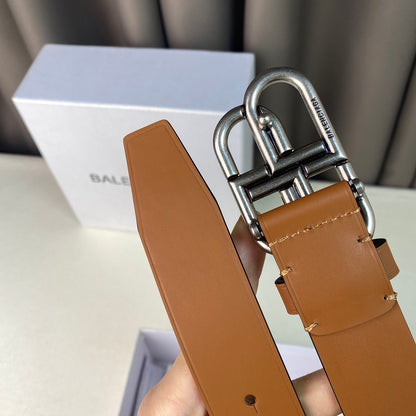 Balenciaga BB Leather Belt "Camel"