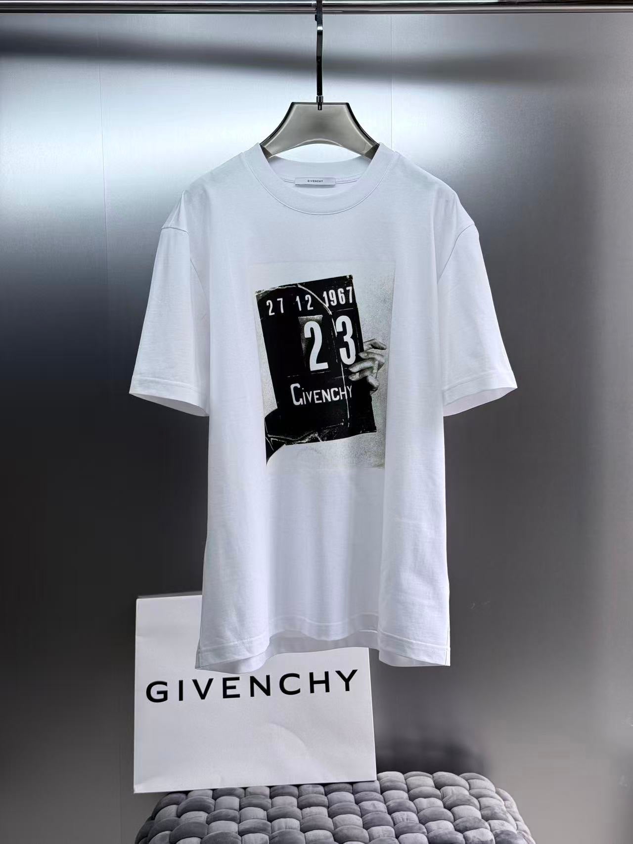 Givenchy Clapperboard Print Cotton T-Shirt "White"