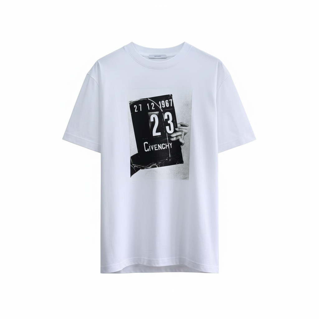 Givenchy Clapperboard Print Cotton T-Shirt "White"