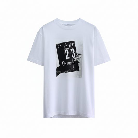 Givenchy Clapperboard Print Cotton T-Shirt "White"