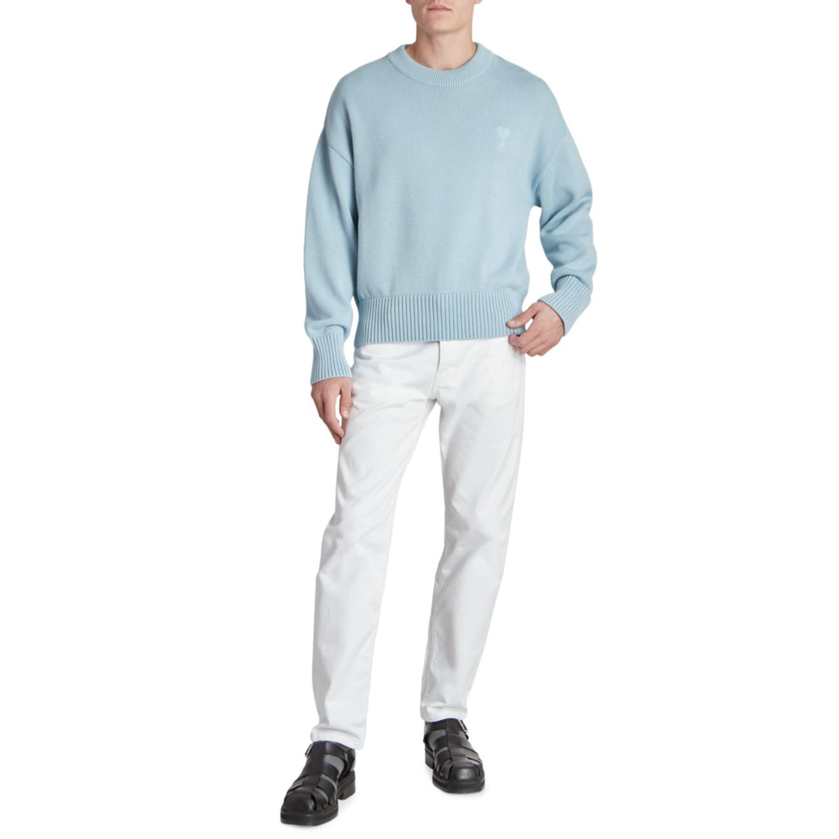 AMI Paris Ami De Coeur Sweater "Pastel Blue"