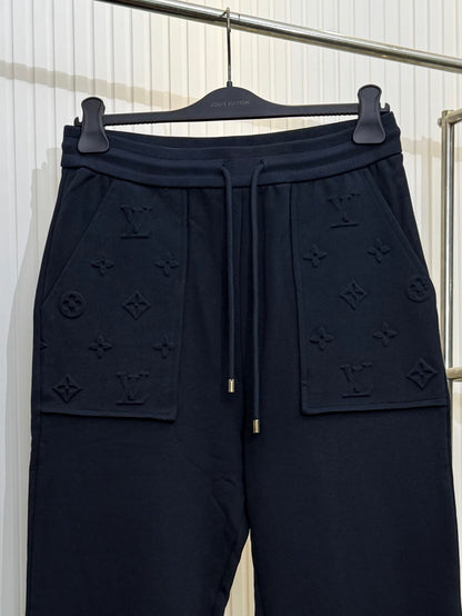 Louis Vuitton Embossed Signature Detail Pants "Black"
