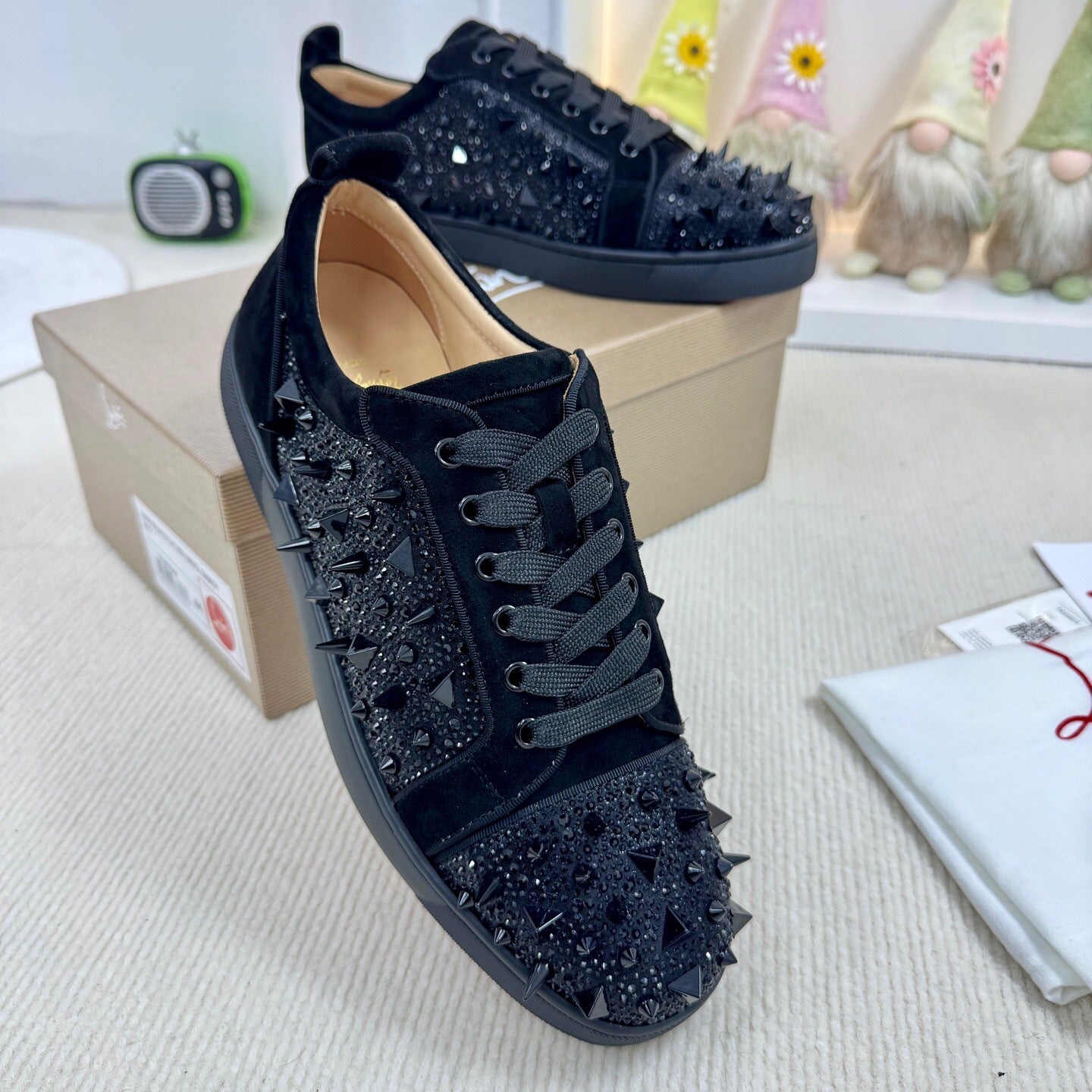 Christian Louboutin Louis Junior P Pik Pik Strass "Black"