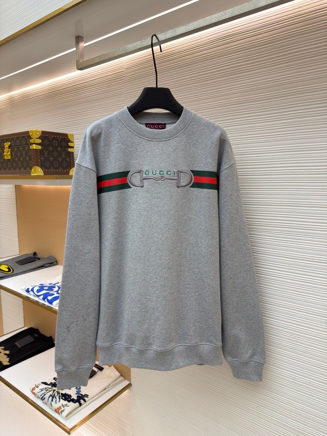 Gucci Cotton Jersey Sweatshirt with Print "Grey"