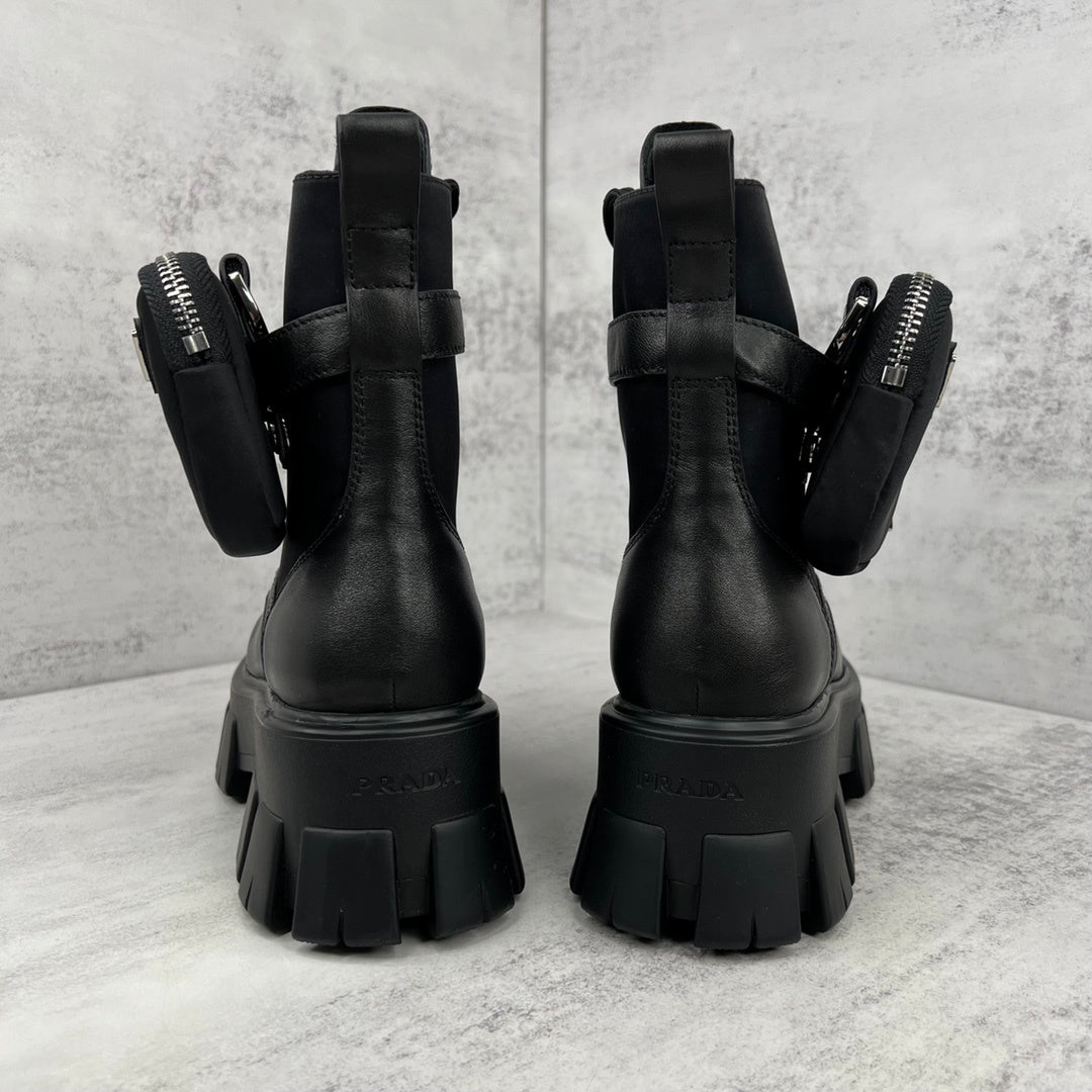 Prada Monolith Leather Boots "Black" V3