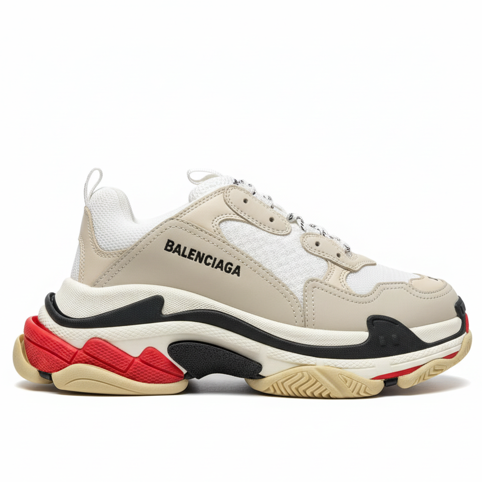 Balenciaga Triple S "White-Black-Red"